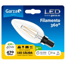 Garza Bombilla LED filamentos vela E14 4W